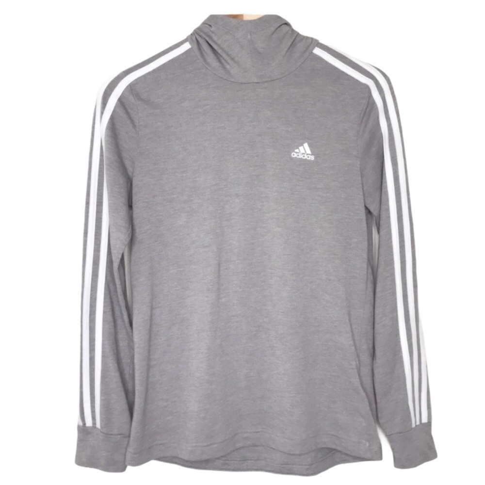 Adidas gray long sleeve hooded shirt sz Small